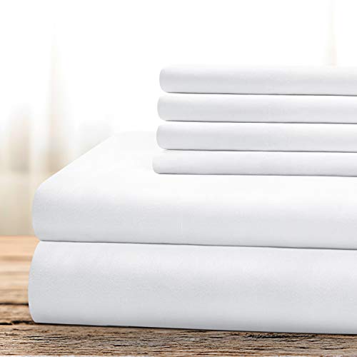 Book Cover BYSURE Hotel Luxury Bed Sheets Set 6 Piece(King, White) - Super Soft 1800 Thread Count 100% Microfiber Sheets with Deep Pockets, Wrinkle & Fade Resistant