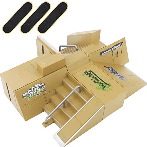 HEHALI 8pcs Professional Skate Park Kit Ramp for Mini Fingerboards Finger Skateboard