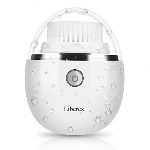 Book Cover Liberex Sonic Vibrating Facial Cleansing Brush - 3 Brush Heads with 3 Modes, Waterproof, Smart Timer, Wireless Charging for Face Cleaning, Exfoliating and Massaging, Egg Shape, White