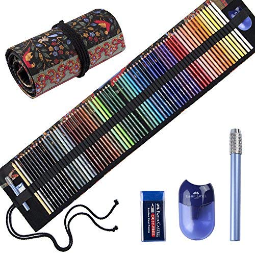 JOYSTAR Premier Colored Pencils for Adults Coloring Books, Premium Artist Pencil Set (72-Count), Handmade Canvas Wrap, Extra Accessories Included, Holiday Gift, Oil based Color Pencils