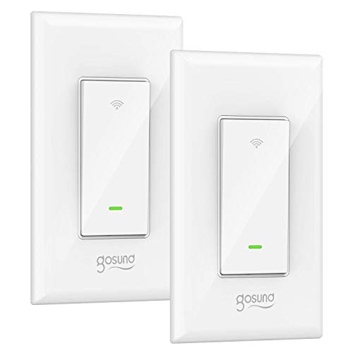 Book Cover Smart Light Switch, Gosund 15A Smart Wifi Light Switch with Remote Control and Timer, Works with Alexa, Google home and IFTTT, No Hub required, Easy and Safe installation, ETL and FCC listed. (2pcs)