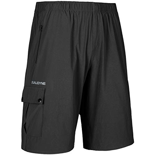 qualidyne Men's Mountain Bike Shorts 3D Padded Lightweight MTB Cycling Shorts with Loose Fit -Quick Dry