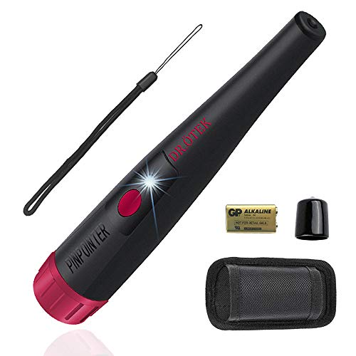 DR.ÖTEK IP68 Waterproof Metal Detector Pinpointer, Fully Waterproof Pinpointer to 32 Feet Underwater for Treasure Hunting, LED Indicators & Vibration, Top Metal Detector Accessory for Adults, Kids