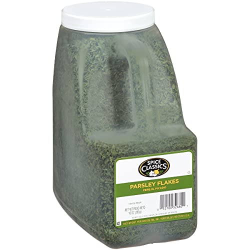 Spice Classics Parsley Flakes, 10 oz - One 10 Ounce Container of Dried Parsley Flakes in Bulk, Ideal for Back-of-House to Enhance Flavor of Sauces and Meats