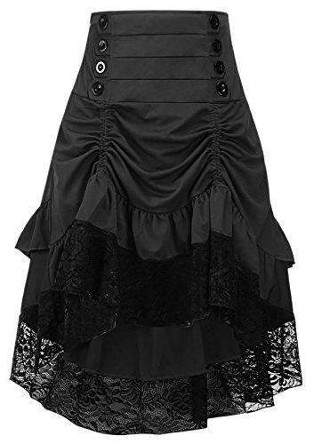 Alivila.Y Fashion Womens Gothic Steampunk Skirt Asymmetrical High Low Dress