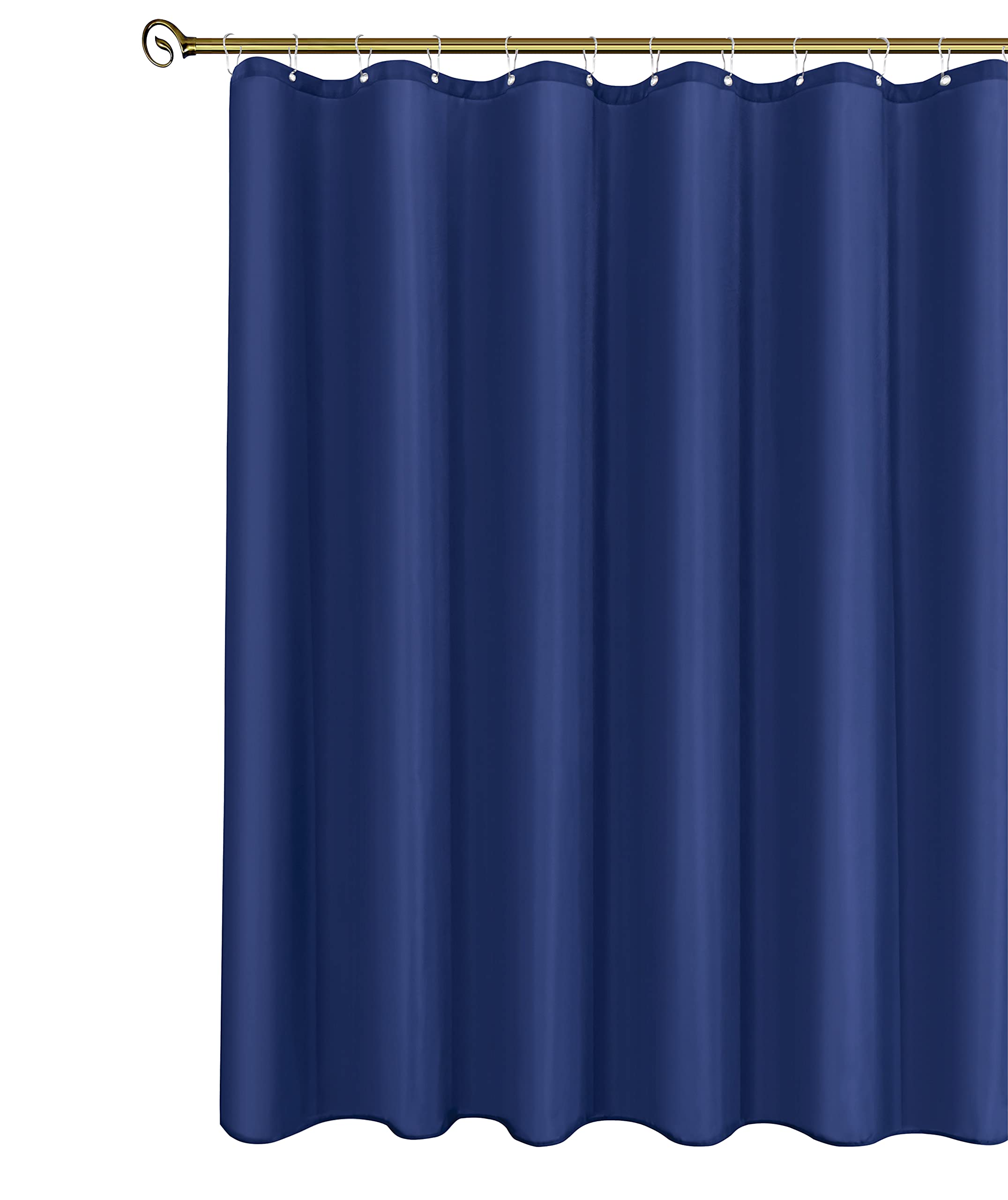 Biscaynebay Hotel Quality Fabric Shower Curtain Liners 72 Inch by 72 Inch, Navy Water Resistant Bathroom Curtains, Rust Resistant Grommets Weighted Bottom Hem Machine Washable 72X72" Navy
