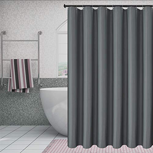Book Cover Biscaynebay Hotel Quality Fabric Shower Curtain Liners, Water Resistant Bathroom Curtains, Rust Resistant Grommets Top Weighted Bottom Machine Washable, Dark Grey 72 Inch by 72 Inch