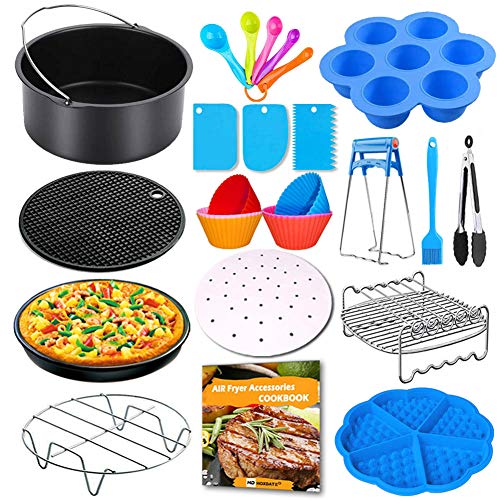 Air Fryer Accessories XL,8 Inch Air Fryer Accessories,Phillips Air Fryer Accessories for Gowise USA Cozyna Air fryer, Fit all 4.2QT-5.3QT-5.8QT-6QT with Recipe Cookbook