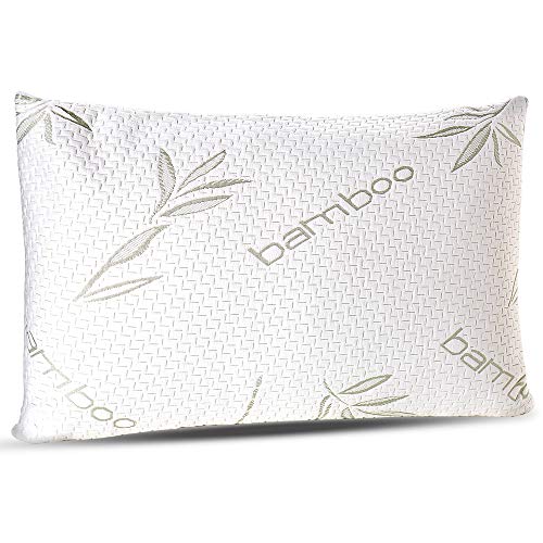 Sleepsia Bamboo Pillow - Premium Pillows for Sleeping - Memory Foam Pillow with Washable Pillow Case - Standard Size Pillows (Standard)
