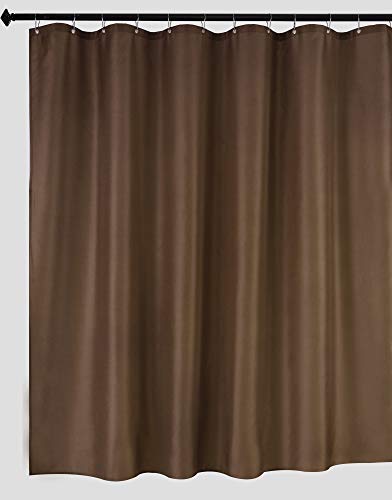 Biscaynebay Hotel Quality Fabric Shower Curtain Liners, Water Resistant Bathroom Curtains, Rust Resistant Grommets Top Weighted Bottom Machine Washable, Brown 72 Inch by 72 Inch