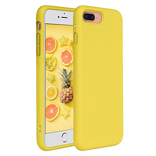 iPhone 7 Plus Case, iPhone 8 Plus Case, Pelipop Colorful Yellow Slim Fit Anti-Scratch Soft TPU Gel Silicone Skin Frosted Protective iPhone Cover for iPhone 7 Plus/iPhone 8 Plus(Yellow)