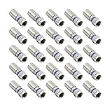 PASOW Compression RG6 F Connector Coax Coaxial Adapter Plug for Satellite & Cable TV (25 Pack)