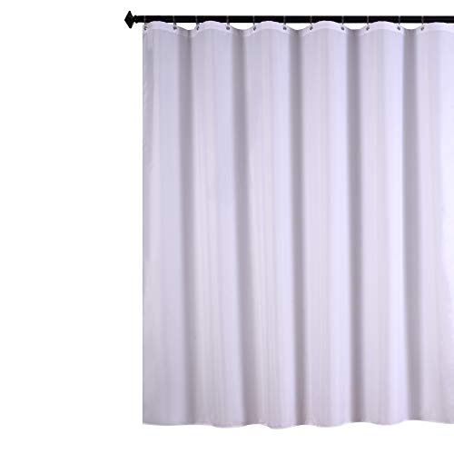 Biscaynebay Fabric Shower Curtain Liner Water Resistant Bathroom Liners 72 by 72 Inch White