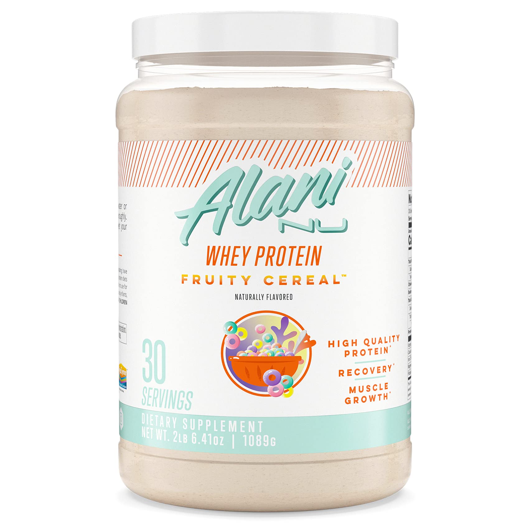 Book Cover Alani Nu Whey Protein Powder, 23g of Ultra-Premium, Low Fat Blend of Fast-digesting Protein, Fruity Cereal, 30 Servings