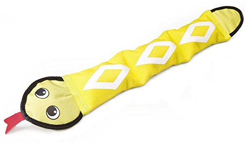 Tuffles Tuff Diamond Pattern Snake Fire Hose Dog Squeak Toy with 3-Tier Squeakers