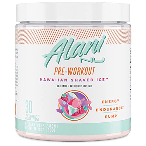 Book Cover Alani Nu Pre-Workout Supplement Powder for Energy, Endurance, and Pump, Hawaiian Shaved Ice, 30 Servings (Packaging May Vary)