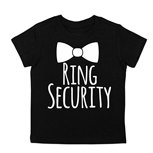 Oliver and Olivia Apparel Ring Security Shirt Ring Bearer Shirt Ring Bearer Gift (Black, Youth Small 6-8)