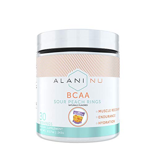 Book Cover Alani Nu BCAA Branched Chain Essential Amino Acids Powder, Sour Peach Ring, 30 Servings