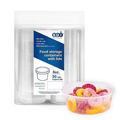 EDI 50 Sets Plastic Food Storage Plastic Containers with Airtight Lids