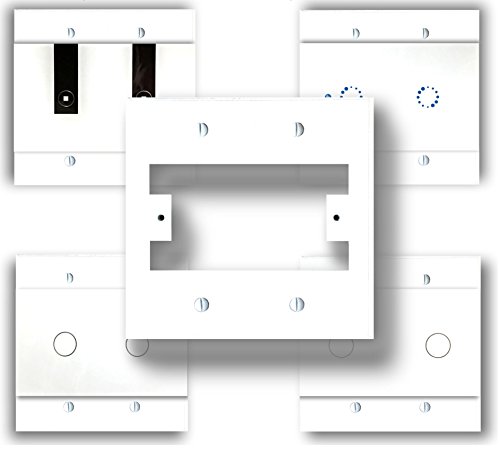 SmartPlate, Wall Plate, Switch Plate for Smart Switches, 2 or 3 Gang Electrical Boxes, White Plastic (2 Gang)