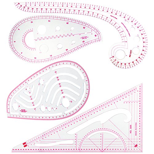 COCODE Sewing Tools 4 Stlye Sew French Curve Metric Shaped Ruler Measure for Sewing Dressmaking Pattern Design DIY Clothing Bendable Drawing Template, Perfect for Designers, Pattern Maker and Tailors