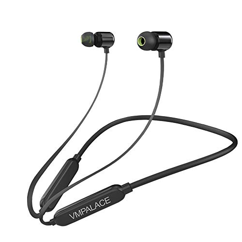 VMPALACE Bluetooth Headphones, Noise Cancelling Headphones with Microphone - Magnetic HD Stereo Wireless Headphones, IPX7 8 Hour Battery Waterproof Bluetooth Headset for Running Workout & Gym