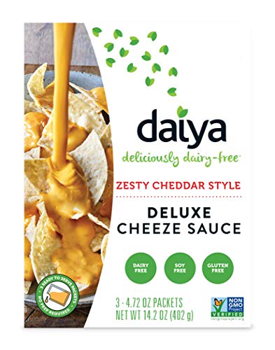 Daiya Zesty Cheddar Style Cheeze Sauce :: Plant-Based Nacho Cheese Sauce and Queso Dip :: Vegan, Dairy Free, Gluten Free, Soy Free, Rich Cheesy Flavor :: Box Contains 3 Packets (2 Servings Each)