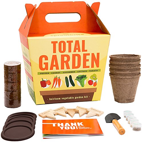 Sproutbrite Vegetable Garden Starter Kit - Gardening Gift - Complete DIY Growing Kit - Easiest Way to Start Growing Heirloom Veggies from Seed