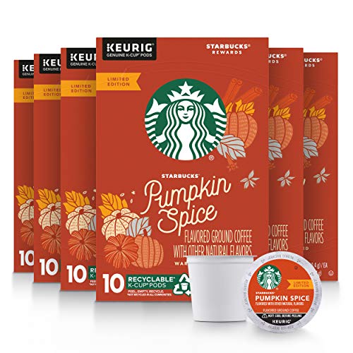 Starbucks Flavored K-Cup Coffee Pods â€” Pumpkin Spice for Keurig Brewers â€” 6 boxes (60 pods total)