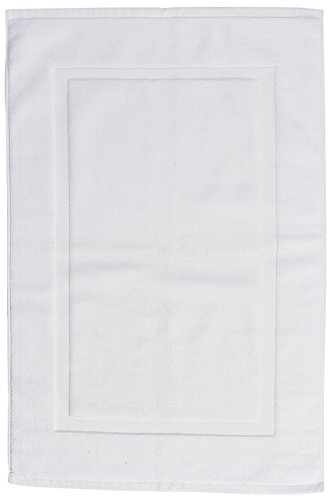 Book Cover Amazon Basics Banded Bathroom Bath Rug Mat - 20 x 31 Inch, White, Pack of 4