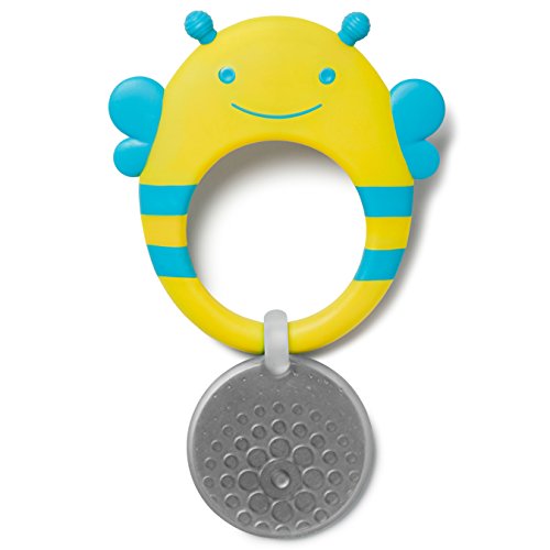 Skip Hop Stay Cool Teether, BPA-Free and Freezer Safe Silicone Coated Baby Teether, Bee