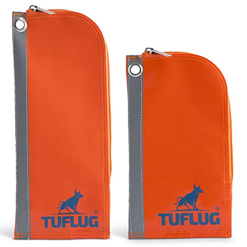 Heavy Duty Zipper Tool Pouch, 2 Pack, 12 and 9inch - Waterproof Material, Lightweight, Multipurpose Utility Bag Carry Case For Small Tools - Storage Pouches, Accessories for Work Belts - PVC, Canvas