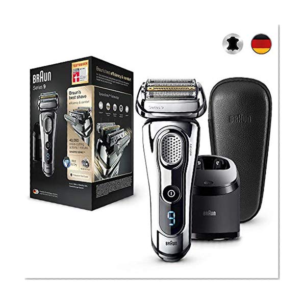 Braun Series 9 9297cc Rasoir Électrique Homme, Station Clean & Charge Et Trousse De Voyage En Cuir – Chrome