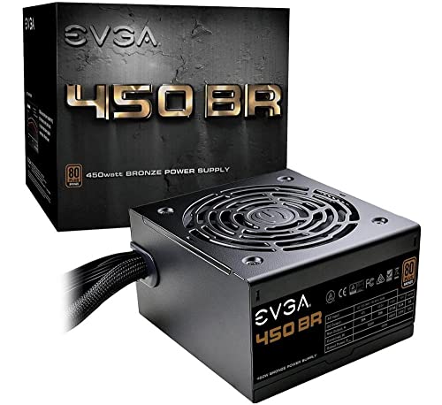 EVGA 100-BR-0450-K1 450 BR, 80+ Bronze 450W, 3 Year Warranty, Power Supply