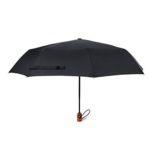 Umbrella Automatic Open Close Black - Teflon Coat Rain Unbrella Fits In Backpack by Trip Pardner
