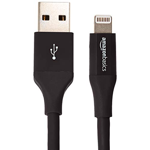 AmazonBasics Lightning to USB A Cable, Advanced Collection, MFi Certified iPhone Charger, Black, 3 Foot, 2 Pack