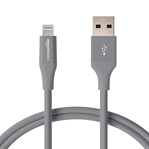 Amazon Basics USB A Cable with Lightning Connector, Advanced Collection - 3 Feet (0.9 Meters) - Single - Gray