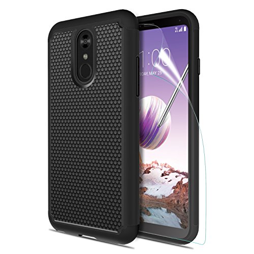 LG Stylo 4 Case, OEAGO [Shockproof] [Impact Protection] Hybrid Dual Layer Defender Protective Case Cover for LG Stylo 4 - Black