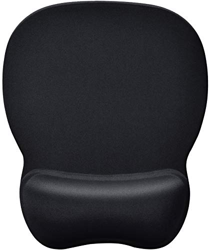 MROCO Ergonomic Mouse Pad with Gel Wrist Rest Comfortable Mouse Pad with Wrist Support, Pain Relief Mousepad with Non-Slip PU Base Mouse Mat for Home, Office & Travel, 9.4 x 8.1 inches, Black