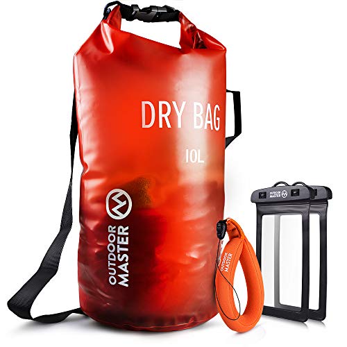 OutdoorMaster Dry Bag -Waterproof Bag Compression Sack with 2 Cell Phone Cases -Kayak Accessories Waterproof Backpack for The Beach, Boating, Fishing, Kayaking, Swimming, Rafting