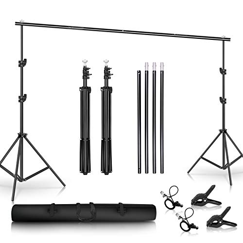SH Background Stand, 6.5 x 10FT Heavy Duty Background Stand, 2x3M Backdrop Support System Kit with Carry Bag for Photography Photo Video Studio,Photography Studio