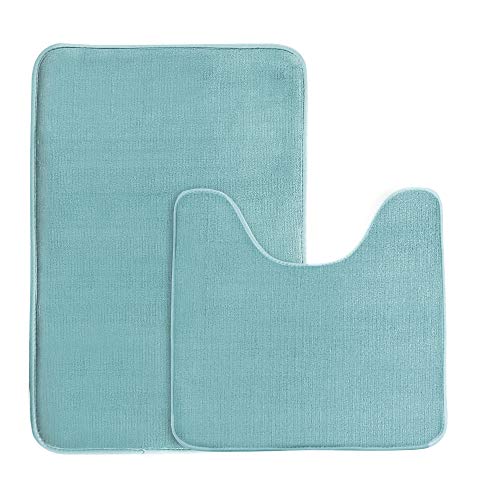 Book Cover Bath Mat Memory Foam Set Bathroom Rug Set Flannel Velvety Bath Mat Luxury Extra Soft and Absorbent Non Slip Rugs for Bathroom/Bedroom Washable(Curved Set 20