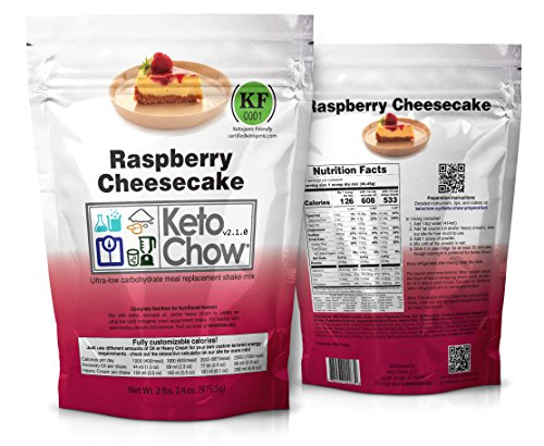 Keto Chow Keto Meal Replacement Shake: delicious, easy meals for keto diet, complete keto meal, on the run keto meal (Raspberry Cheesecake, 21 Meals)