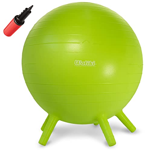 WALIKI Toys Children's Chair Ball with Feet, Alternative Classroom Seating (Inflatable Balance Ball Chair with Stability Legs for School, Pump Included, (30"/75CM)