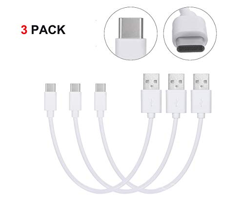 Short USB Type C Cable, OthoKing Android Type C for Charging Station, PowerBank 20cm/8 Inch (3pack-White)