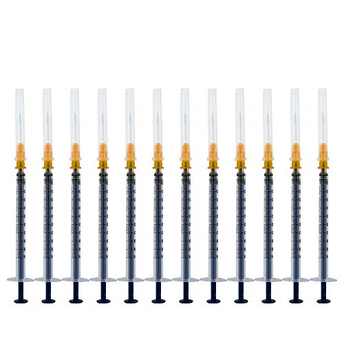 20Pack-1ml/cc Syringe with 25Ga Needle,Disposable Syringe with Needle (1ml20)