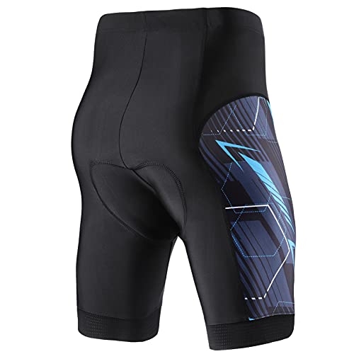 KUYOU 4D Padded Cycling Shorts Men Women, Breathable Bicycle Bike Shorts Underwear (L, Black)