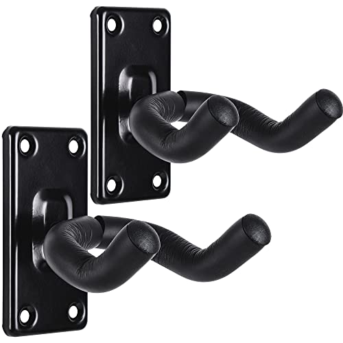 Book Cover Guitar Hanger 2 Pack Guitar Wall Mount Hangers for Electric Acoustic and Bass Guitars Ukulele