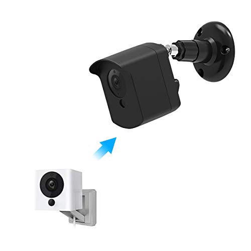 Mrount Wyze Camera Wall Mount Bracket, Protective Cover with Security Wall Mount for Wyze Cam V2 V1 and Ismart Spot Camera Indoor Outdoor Use by (Black, 1 Pack)