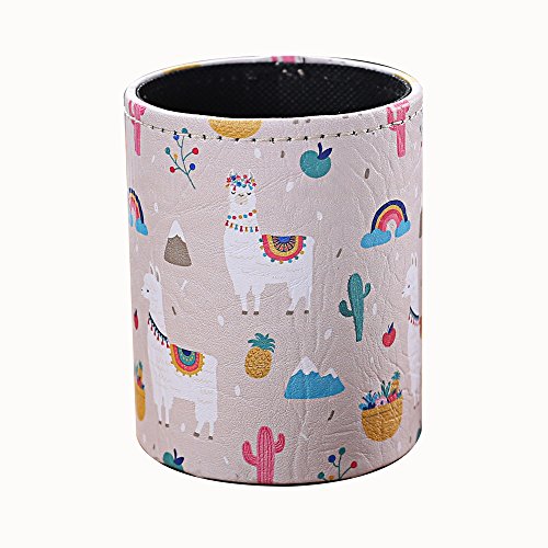 LINKWELL Summer Cute Ilama Cactus Design PU Leather Pencil Pen Holder Desk Organizer PH38